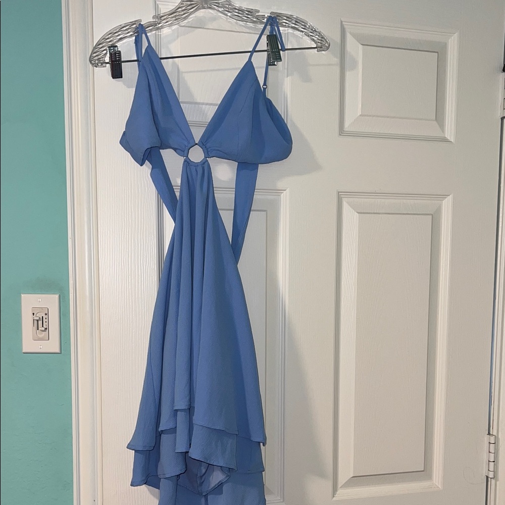 Lucy in the Sky Backless Blue Dress